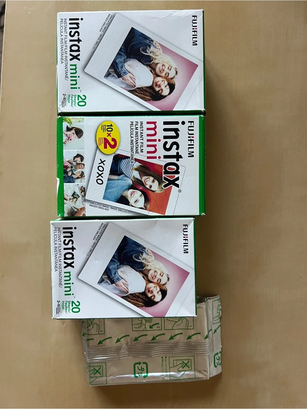 Fujifilm Instax Mini Instant Film Packs - White and Green Accents